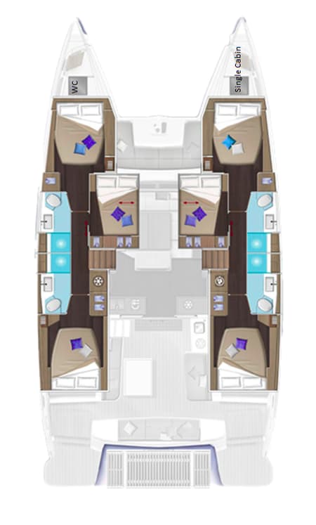 Charter Rental Catamaran Princess Hana in Croatia Layout | Yacht4Less
