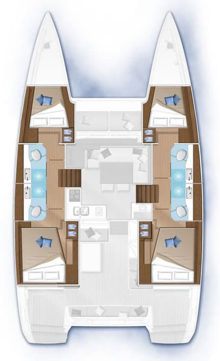 Charter Rental Catamaran Pussycat in Seychelles Layout | Yacht4Less