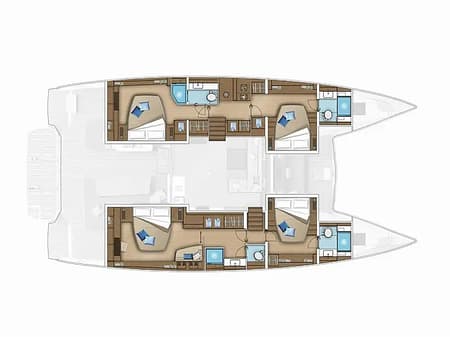 Charter Rental Catamaran Seas The Day in Croatia Layout | Yacht4Less