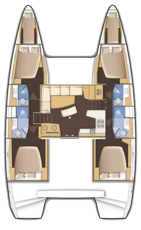 Charter Rental Catamaran Lizzy II in Croatia Layout | Yacht4Less