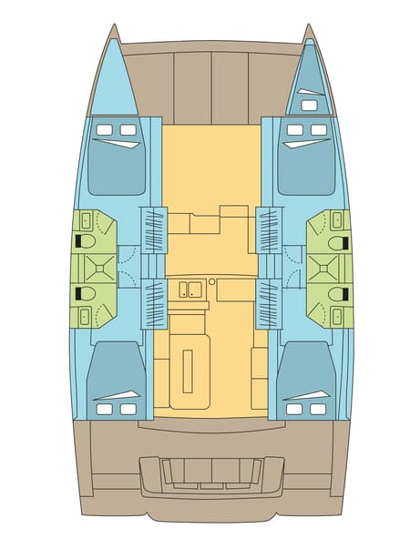 Charter Rental Catamaran Le Grand Bleu in Bahamas Layout | Yacht4Less