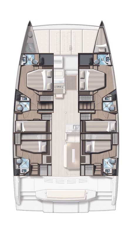 Charter Rental Catamaran Aldebaran in Seychelles Layout | Yacht4Less