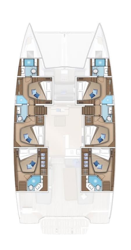 Charter Rental Catamaran Millenium in Croatia Layout | Yacht4Less