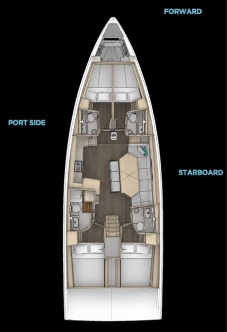 Charter Rental Sailboat Tranquila in Greece Layout | Yacht4Less