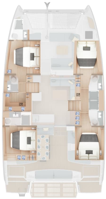 Charter Rental Catamaran Manaia in Croatia Layout | Yacht4Less