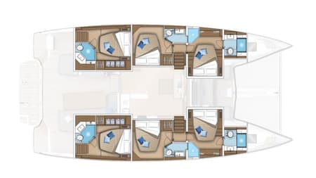 Charter Rental Catamaran Millenium in Croatia Layout | Yacht4Less