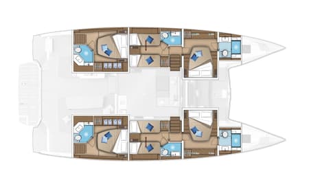 Charter Rental Catamaran Millenium in Croatia Layout | Yacht4Less