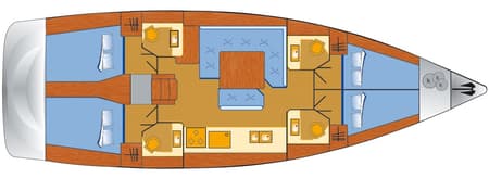 Charter Rental Sailboat Horizon in Spain Layout | Yacht4Less