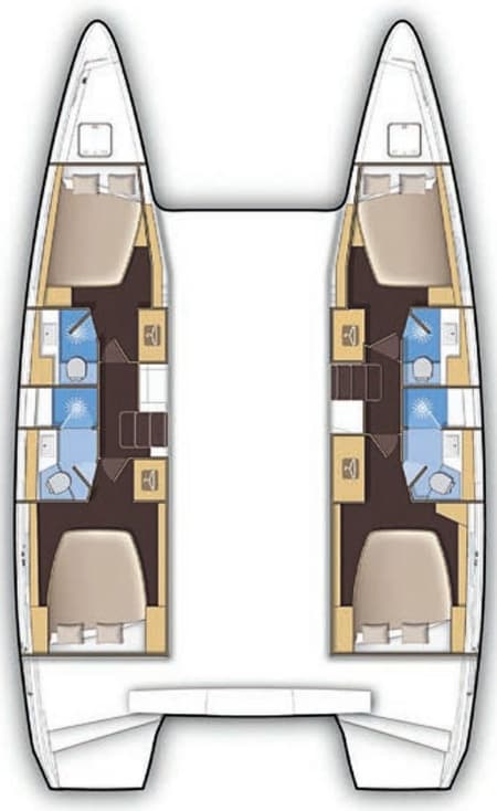 Charter Rental Catamaran Da Vinci in Croatia Layout | Yacht4Less