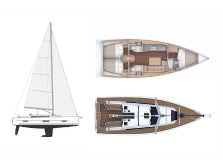 Charter Rental Sailboat Barracuda in Greece Layout | Yacht4Less