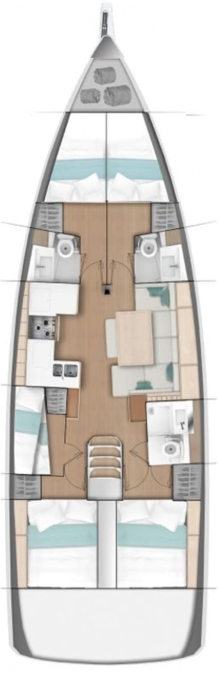Charter Rental Sailboat Avra in Greece Layout | Yacht4Less