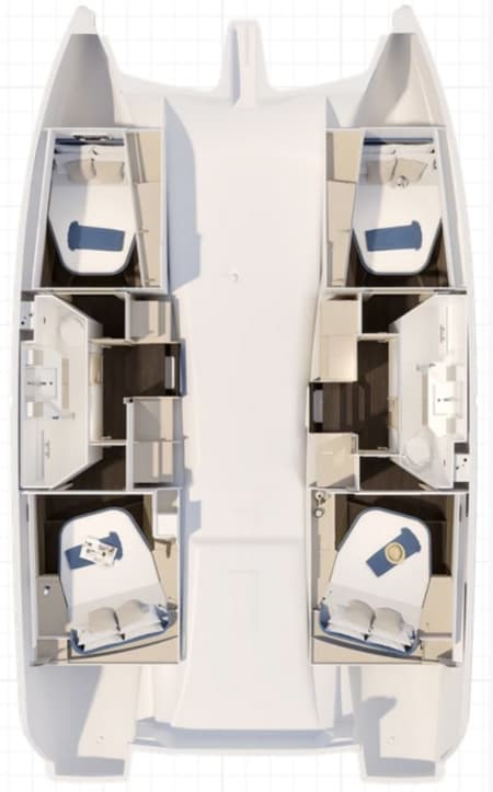 Charter Rental Catamaran MEME PAS PEUR III  in France Layout | Yacht4Less