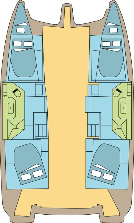 Charter Rental Catamaran MEME PAS PEUR III  in France Layout | Yacht4Less
