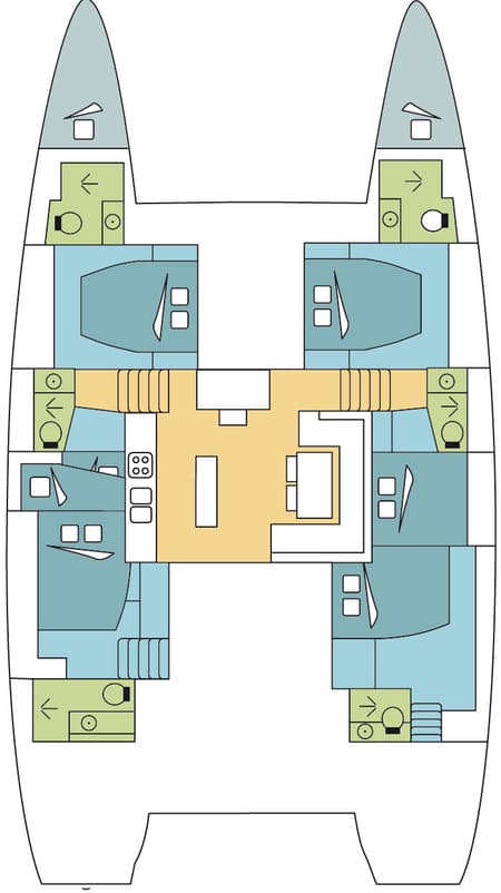 Charter Rental Catamaran ACE of HEARTS in Greece Layout | Yacht4Less