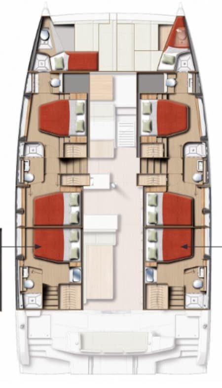 Charter Rental Catamaran Kos 52.CAT6 in Greece Layout | Yacht4Less