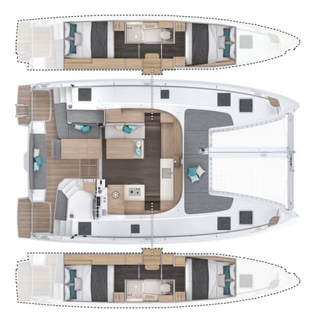 Charter Rental Catamaran Emilius in Spain Layout | Yacht4Less