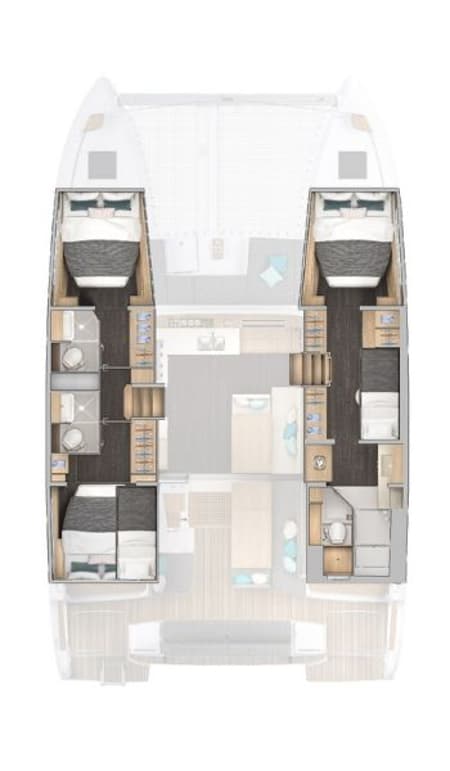 Charter Rental Catamaran Meriana in Croatia Layout | Yacht4Less