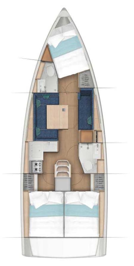 Charter Rental Sailboat Dobrila in Croatia Layout | Yacht4Less