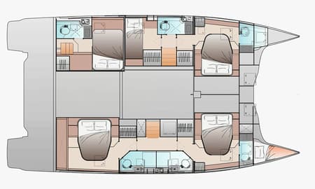 Charter Rental Catamaran Jaya in Italy Layout | Yacht4Less