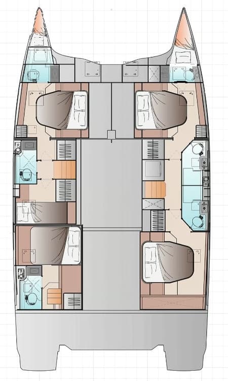 Charter Rental Catamaran UNBROKEN in Croatia Layout | Yacht4Less