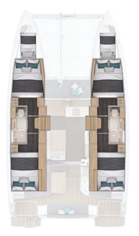 Charter Rental Catamaran BLUE SURGE in Turkey Layout | Yacht4Less