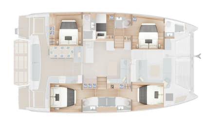 Charter Rental Catamaran Foivos in Greece Layout | Yacht4Less