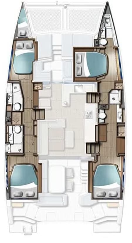 Charter Rental Catamaran SILVERSTEIN in Mexico Layout | Yacht4Less