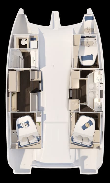Charter Rental Catamaran ISLAND TIME in BVI Layout | Yacht4Less