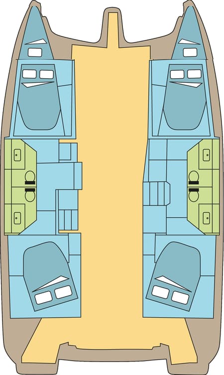 Charter Rental Catamaran CARIBEA in Caribbean Layout | Yacht4Less