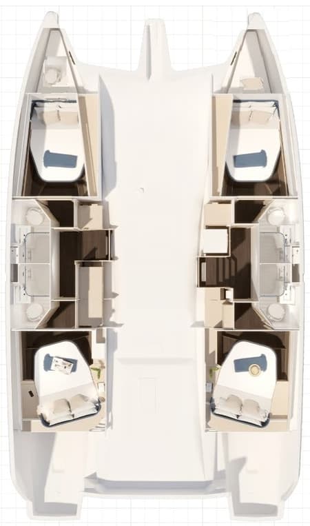 Charter Rental Catamaran TORTUGA in Bahamas Layout | Yacht4Less