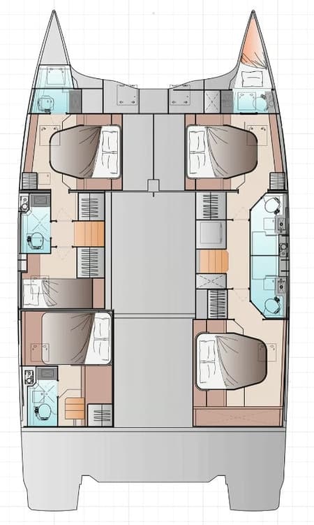 Charter Rental Catamaran AZURA in Bahamas Layout | Yacht4Less