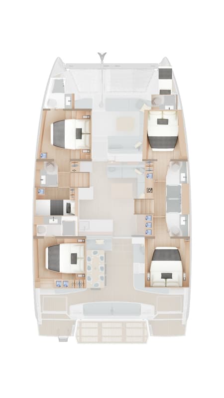 Charter Rental Catamaran SOCA BREEZES in Seychelles Layout | Yacht4Less