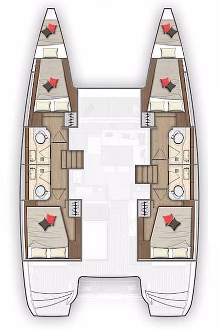 Charter Rental Catamaran La Luna in Croatia Layout | Yacht4Less