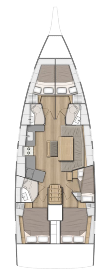 Charter Rental Sailboat Kos 46.1 in Greece Layout | Yacht4Less