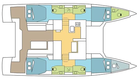 Charter Rental Catamaran Fiammetta in Italy Layout | Yacht4Less