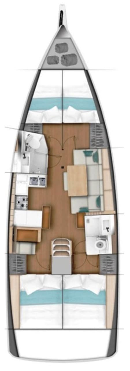 Charter Rental Sailboat Celine in Greece Layout | Yacht4Less