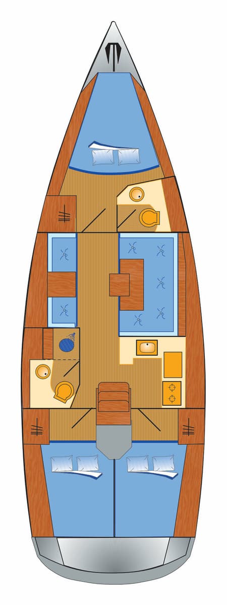 Charter Rental Sailboat Mira in Croatia Layout | Yacht4Less