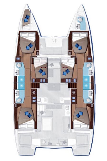 Charter Rental Catamaran Vi La Ut in Croatia Layout | Yacht4Less