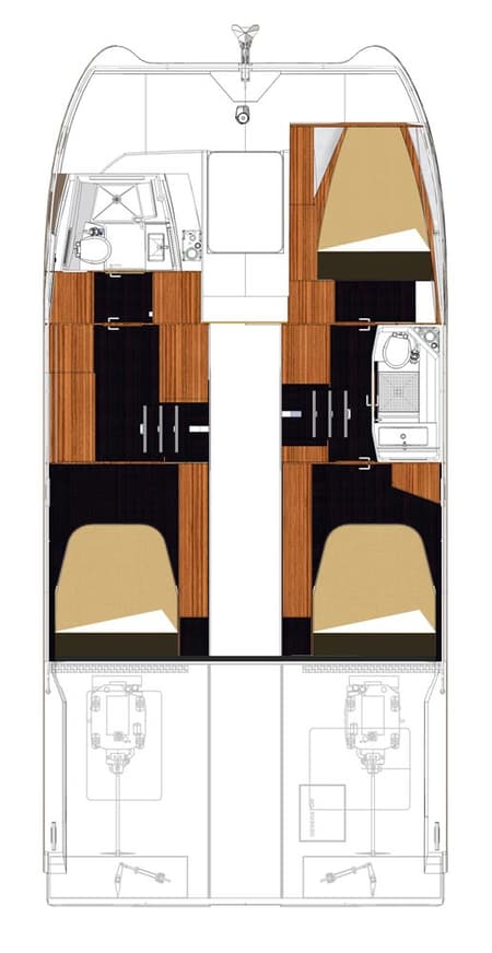 Charter Rental Power Catamaran Mon Ami in Croatia Layout | Yacht4Less