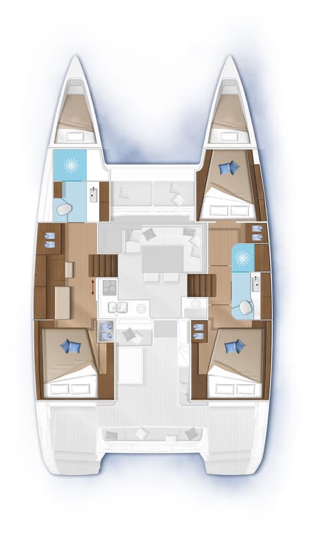 Charter Rental Catamaran Millennium Falcon in Croatia Layout | Yacht4Less