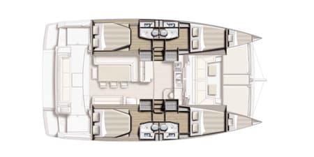Charter Rental Catamaran E.S. in Greece Layout | Yacht4Less