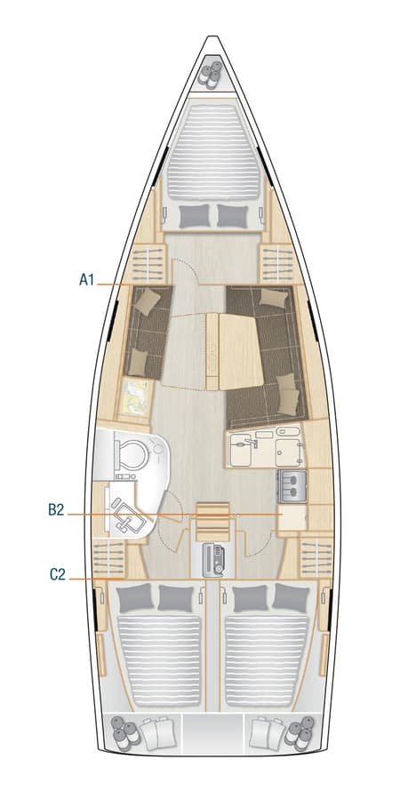 Charter Rental Sailboat Tadeja in Croatia Layout | Yacht4Less