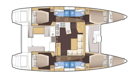 Charter Rental Catamaran Caretta Nana in Greece Layout | Yacht4Less