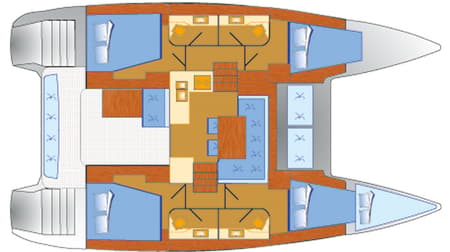 Charter Rental Catamaran Sunrise in Spain Layout | Yacht4Less