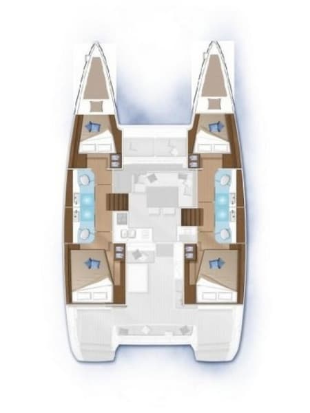 Charter Rental Catamaran Zagvozd in Croatia Layout | Yacht4Less