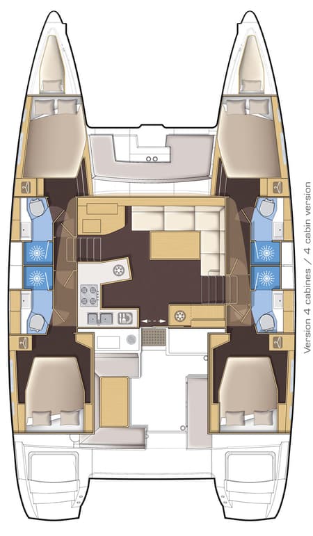 Charter Rental Catamaran Anja in Croatia Layout | Yacht4Less