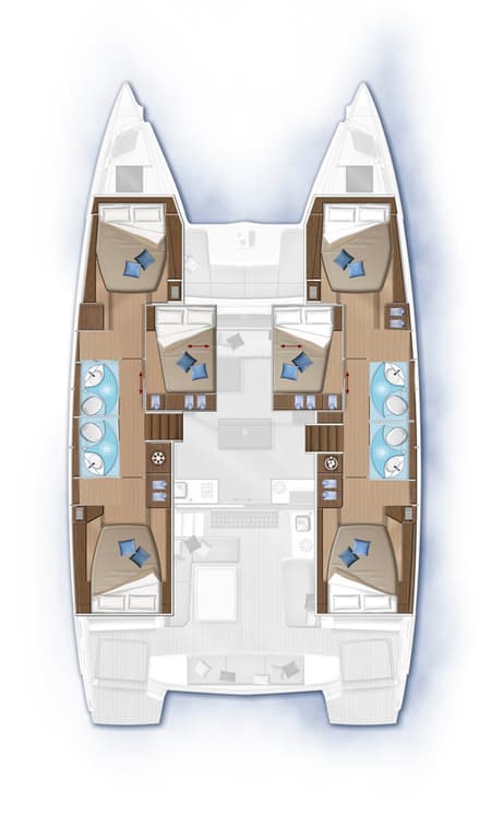 Charter Rental Catamaran Mila in Croatia Layout | Yacht4Less