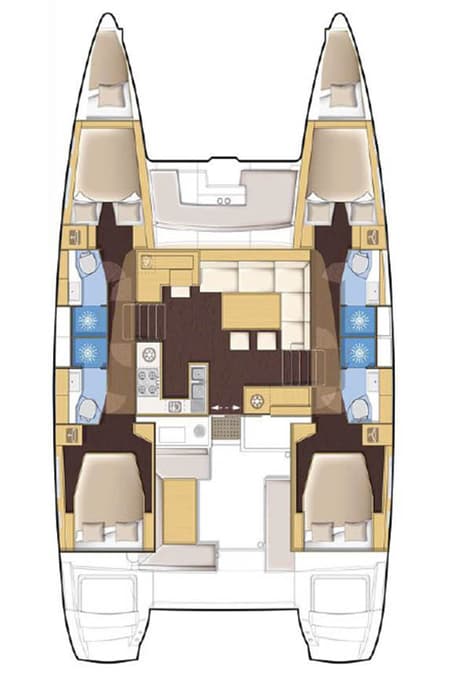 Charter Rental Catamaran Rimta in Greece Layout | Yacht4Less