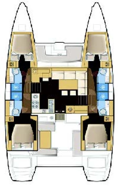 Charter Rental Catamaran Nada in Croatia Layout | Yacht4Less