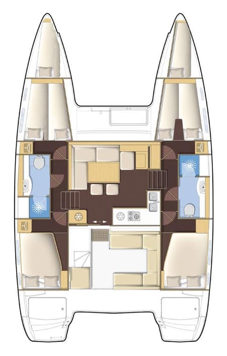 Charter Rental Catamaran Secret of Life in Croatia Layout | Yacht4Less